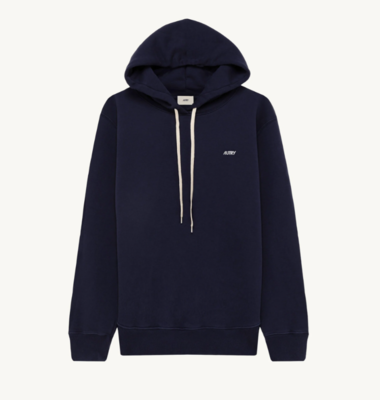 SUDADERA CAPUCHA ALGODÓN CON LOGO BORDADO AZUL
